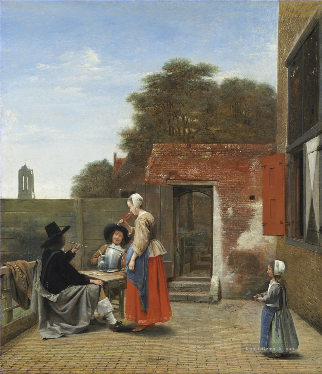 A Niederlande Hof genre Pieter de Hooch Ölgemälde